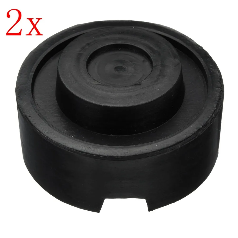 

2pcs Car Anti-Slip Slotted Frame Rail Floor Jack Disk Rubber Pad for Pinch Weld Side Jack Pad