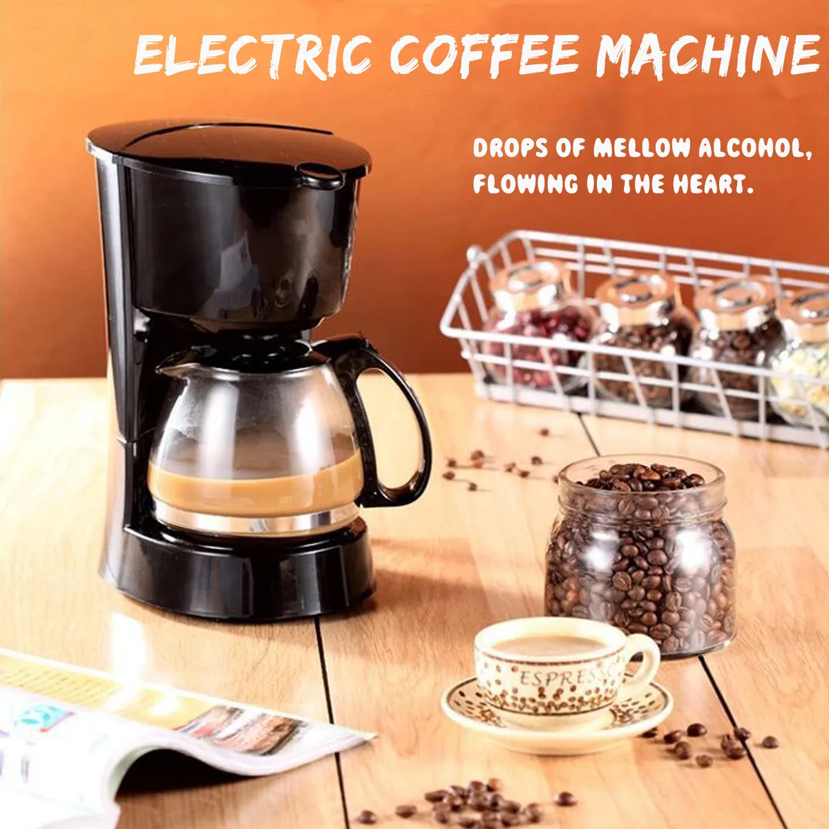 0.6L 550W Portable American Dripping Coffee Makers Electric Automatic