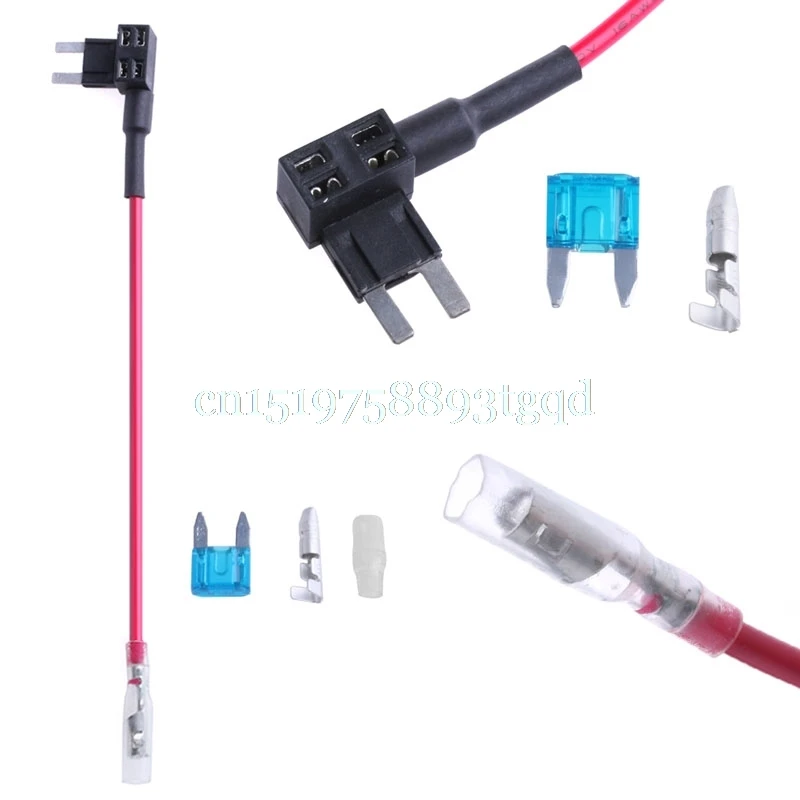Micro Mini Blade Atm Fuse Adapter Dual Circuit Adapter Holder For Car Auto 1 Set Cables