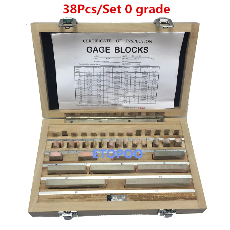Buy 1 100mm Block gauge set 38Pcs/Set 0 Grade 1 Grade