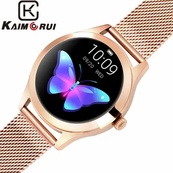 

Women Smart Watch IP68 Waterproof Heart Rate Monitoring Stainless Band for Android IOS Fitness Bracelet Bluetooth Smartwatch
