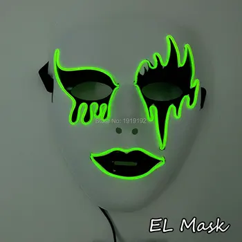 

Led Mask For Halloween Christmas Cosplay Horror Mask Grimace Carnival Club Bar Dj Glowing Unisex Full Face Masks For Party Decor