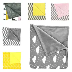 Новорожденных Детское одеяло с принтом спальный мягкий одеяло пеленать Nap получения коляски обёрточная бумага для постельное белье для