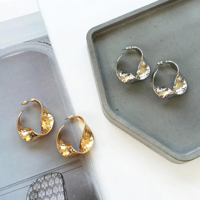 Панковские геометрические круглые серьги-кольца для женщин, простые серьги-петли, минималистичные металлические маленькие серьги, ювелирные изделия, Brincos, золото, серебро