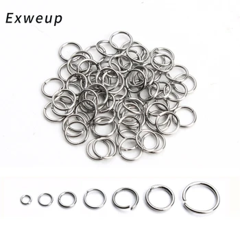

Exweup 200pcs/lot 3/4/5/6/7/8/10mm Stainless Steel Open Jump Rings Split Rings Connectors for DIY Jewelry Findings Making