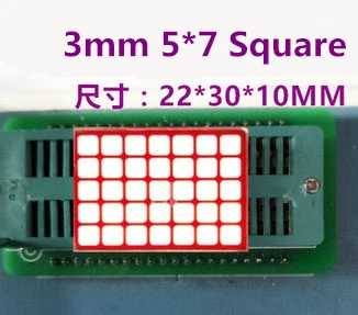 

10pcs Free shipping 3mm digital tube 5x7 Square LED Dot Matrix Display 5*7 Red LED display common cathode