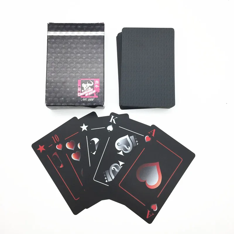 Wasserdicht PVC Poker Mit Aluminium Box Hohe Qualität Schwarz Kunststoff Spielkarten Neuheit Sammlung Board Spiel Geschenk L388
