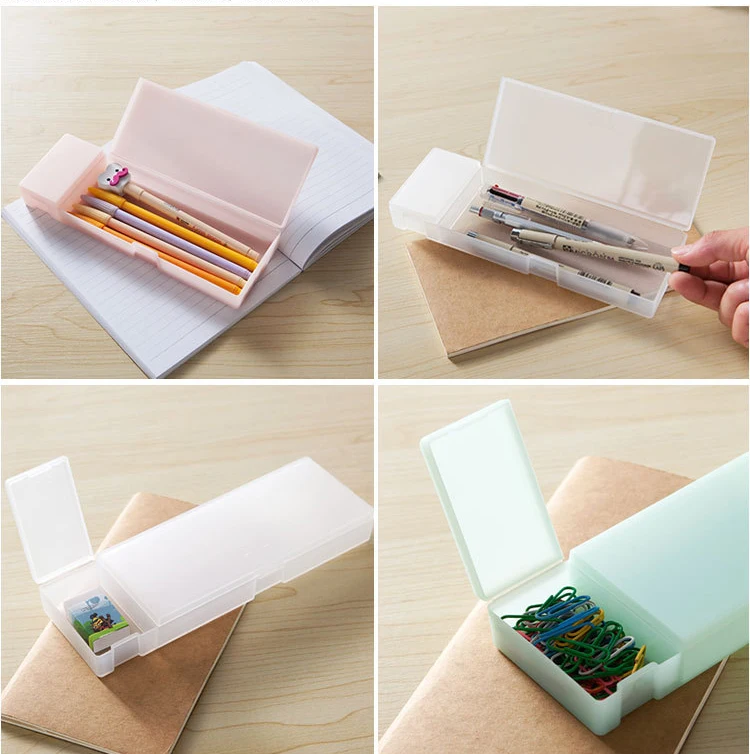 large clear plastic pencil case
