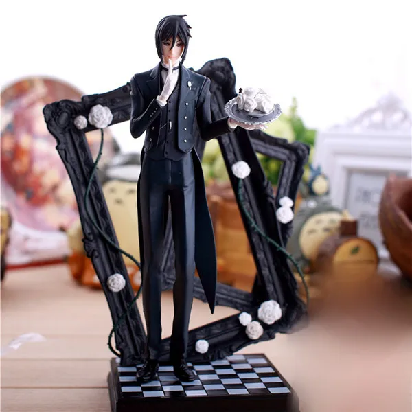 

25cm Latest Black Butler Kuroshitsuji Sebastian Game Anime Action Figure PVC Toy