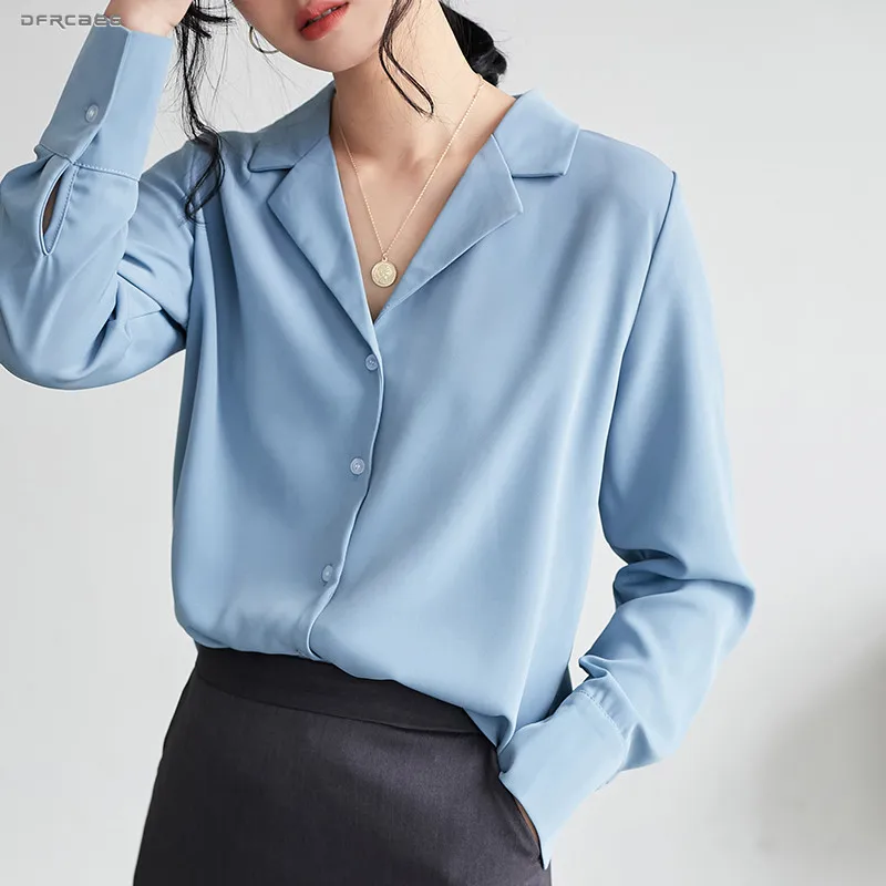 Billig Neuheiten Frauen Chiffon Blusen 2019 Frühling Mode Tops Langarm Arbeit Büro Chiffon Blusen Streetwear Shirts Kleidung