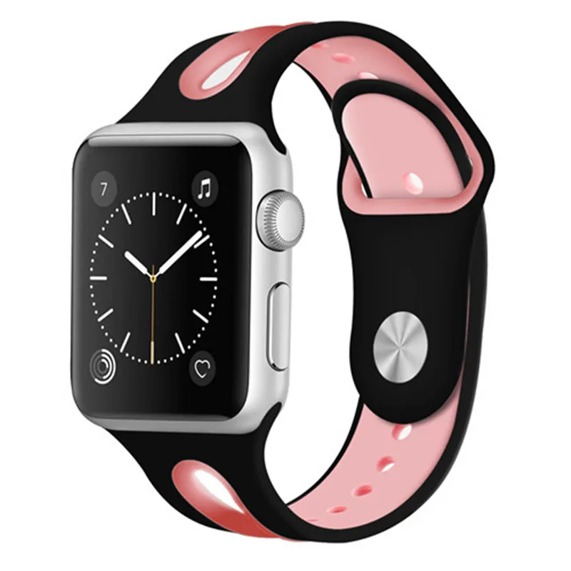 

OSRUI Sport strap For Apple watch band 42mm 38mm Iwatch series 3 2 1 Silicone wrist bands bracelet belt Rubber smart watchband