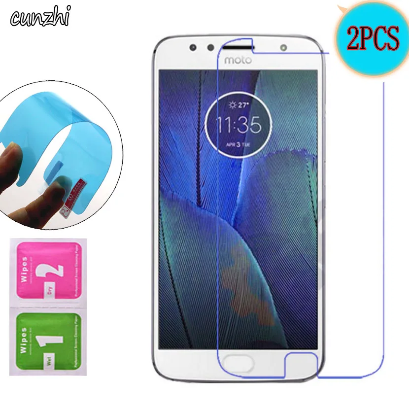 2 предмета в комплекте для Motorola G5s Plus Ultra Clear ТПУ Мягкая нано взрывобезопасная