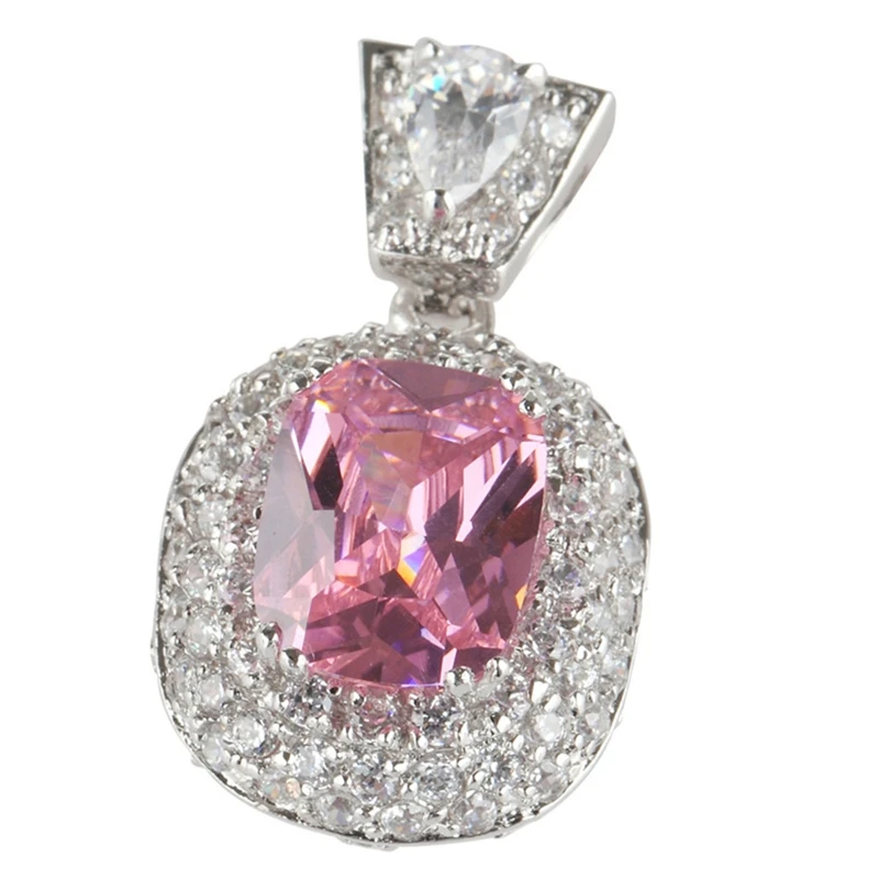 

SHUNXUNZE couple jewellery pendants charms gifts Engagement Wedding Pink Blue Cubic Zirconia Hyperbole Rhodium Plated R466 R469