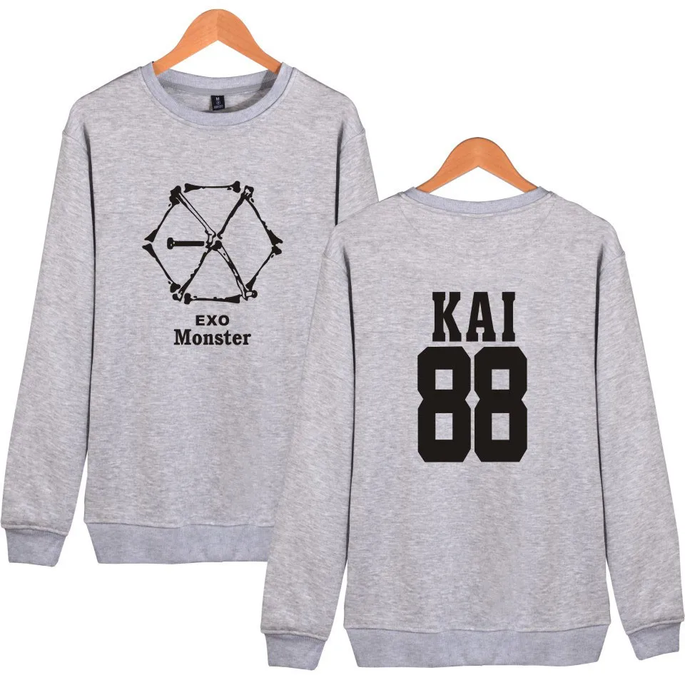 LUCKYFRIDAYF Толстовка EXO MONSTER с капюшоном Женская толстовка Kpop осенняя одежда TAO CHEN