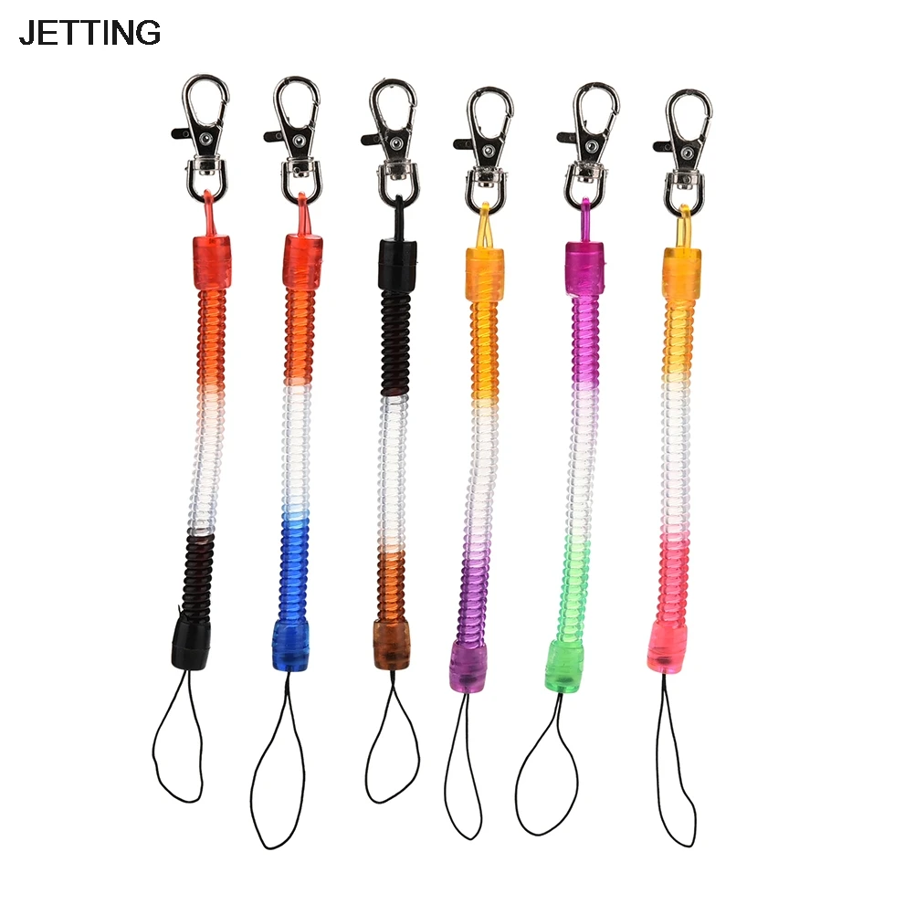 

1Pc Retractable Telephone Cord Spring Key Chain Mobile Phone Chain Plastic Keychain Tool Elastic Rope Spring Rope Car Styling