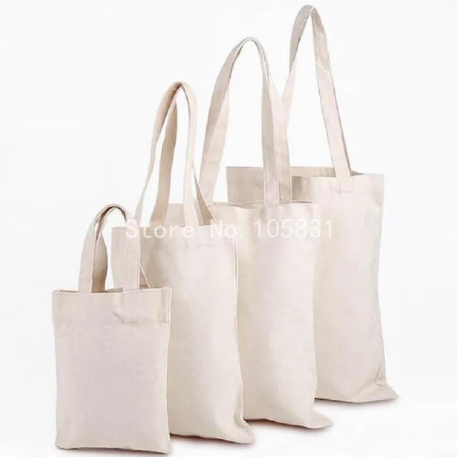 Aliexpress 50pcs Blank White Cotton Canvas Bag Custom Logo 50pcs Blank White Cotton Canvas Bag Custom Logo Printed Travel Tote Bags 35 40cm