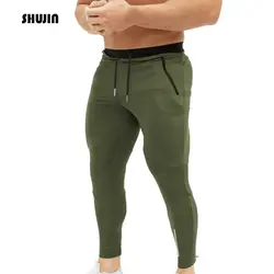 SHUJIN Лето 2019 г. Для Мужчин's повседневное Jogger пот брюки для девочек с эластичной завязкой в талии фитнес Activewear спортивные Homme стрейч