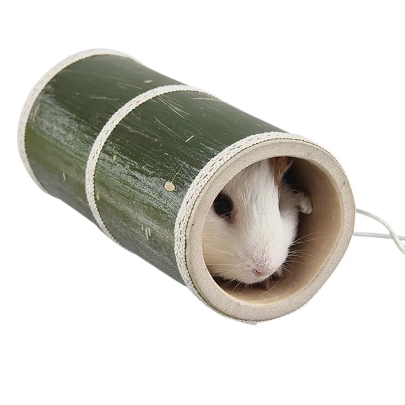 Small Pet Nest Bamboo Tube Tunnel Hamster Cage Tunnel Toy Summer