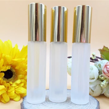

3ml Gold Cap Glass Perfume Bottle Roller Lids Polished Makeup Bottle Refillable Vials Essential Oil Packaging 20pcs/lot FZ307