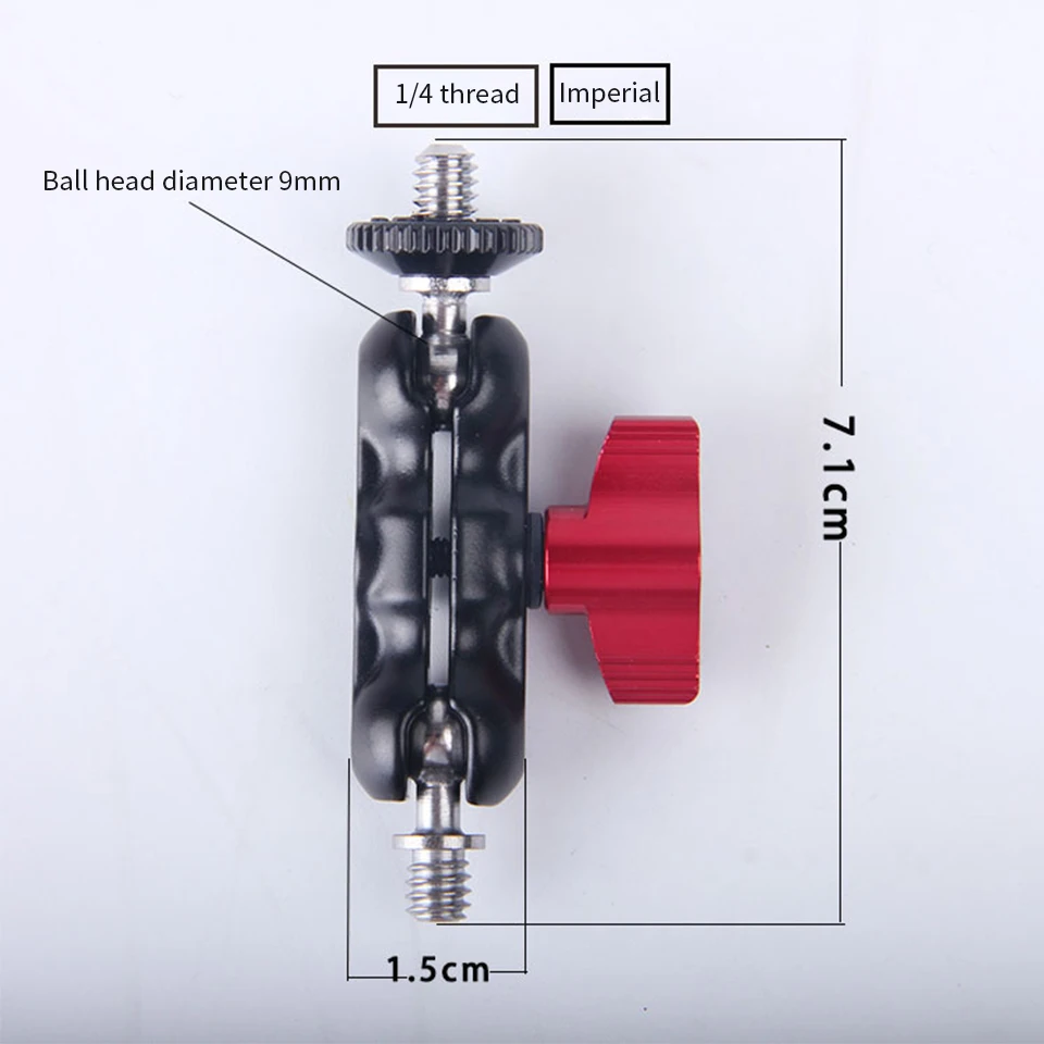 71 мм/75 мм двойной 1/4 дюйма Ballhead крепление w Регулируемый шарнирное сочлененное крепление Супер Зажим для DSLR Камера мотоцикл автомобиль велосипед держатель-зажим для мобильного телефона