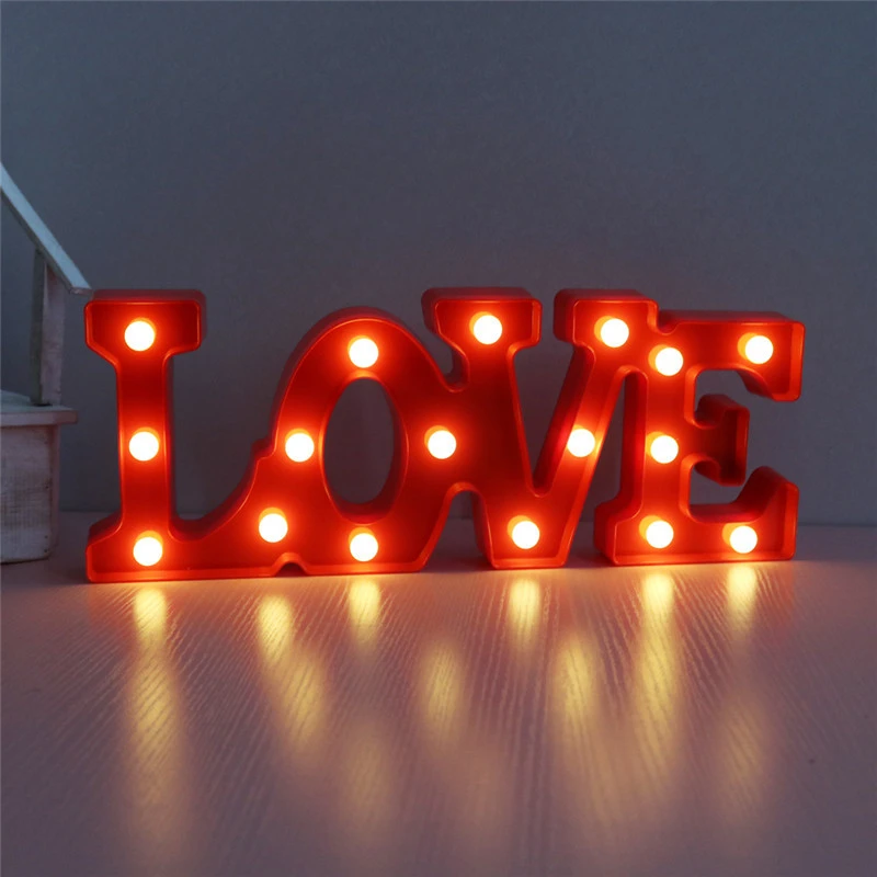 Знак любви, Ночные светодиодные лампы, медный провод, 2AA, на батарейках, для украшения свадебной вечеринки, Рождественские огни, наружный размер 32*12*4,5 см, Q