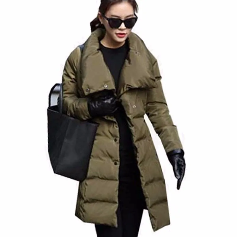 

Wadded Jacket Female 2019 Casacos Feminino Winter Jacket Women Slim Long Cotton-Padded jacket Outerwear Winter Coat S-3XL G455