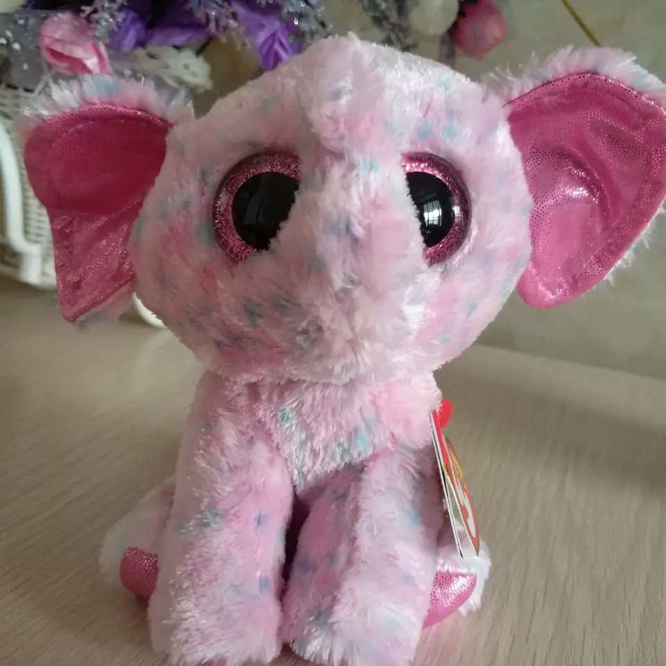 TY BEANIE BOOS 1PC 15CM BIG EYE Ellie ELEPHANT Stuffed animals KIDS