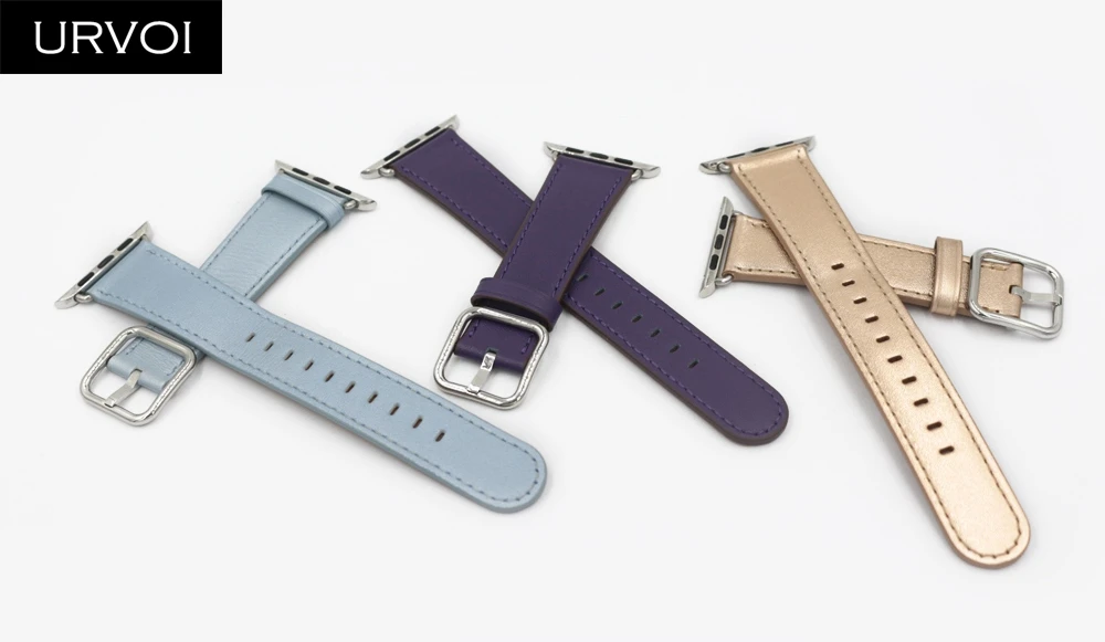 Ремешок URVOI для apple watch series 6 SE 5 4 3 браслет из телячьей кожи iwatch с классической