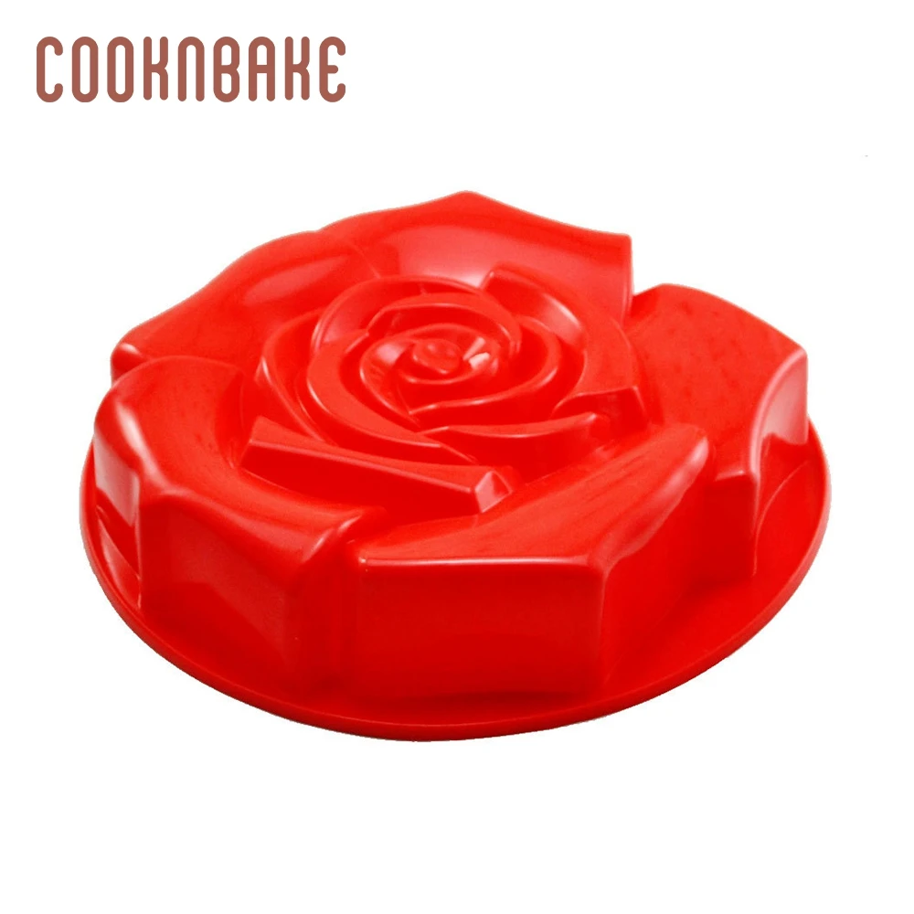 COOKNBAKE Роза силиконовая форма для торта формы для большой торт выпечки 3D цветок для хлеба и выпечки испечь форму большой металлический сосуд для пиццы DIY на день рождения и свадьбу