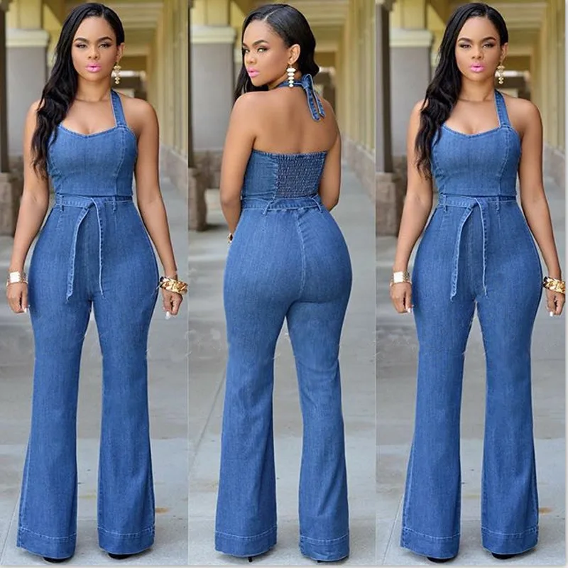 jean off the shoulder jumpsuit