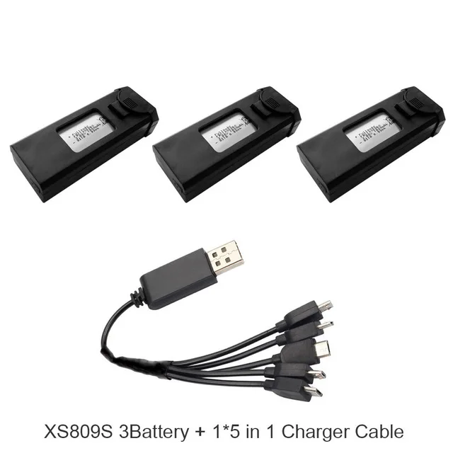 Аккумулятор XS812 1800 mAh XS809S 3,7 v перезаряжаемый lipo-аккумулятор Rc Quadcopter запасные части для Rc дронов - Цвет: 3B and cable