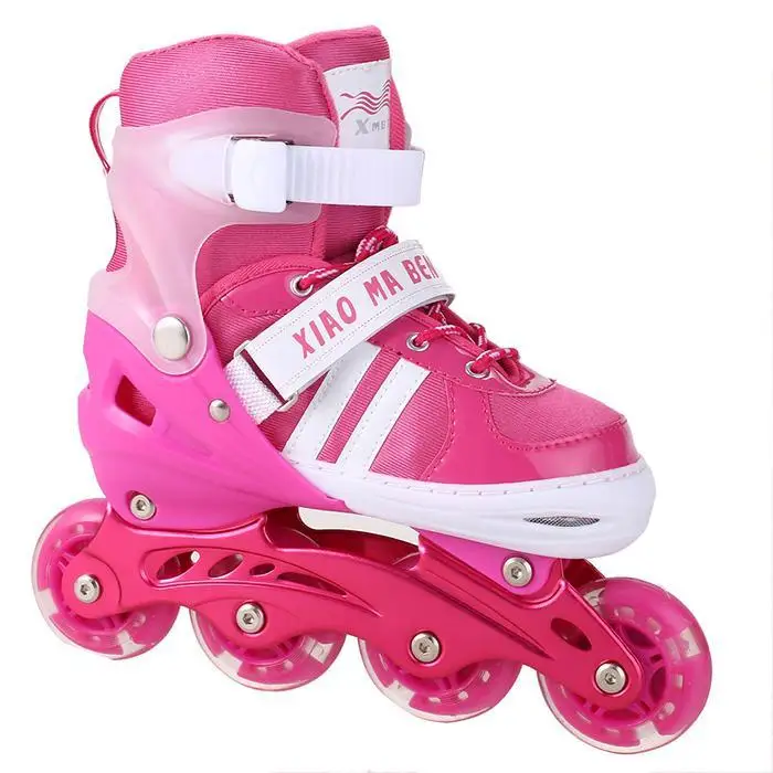 PU Flashing 4 Wheel Inline Skate Children Roller Skates Outdoor Roller Tracer Adjustable Inline Skates Patines Scooters