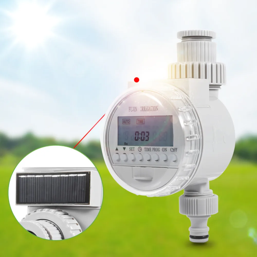 1Pc LCD Digital Watering Timer Solar Power Garden Irrigation Controller