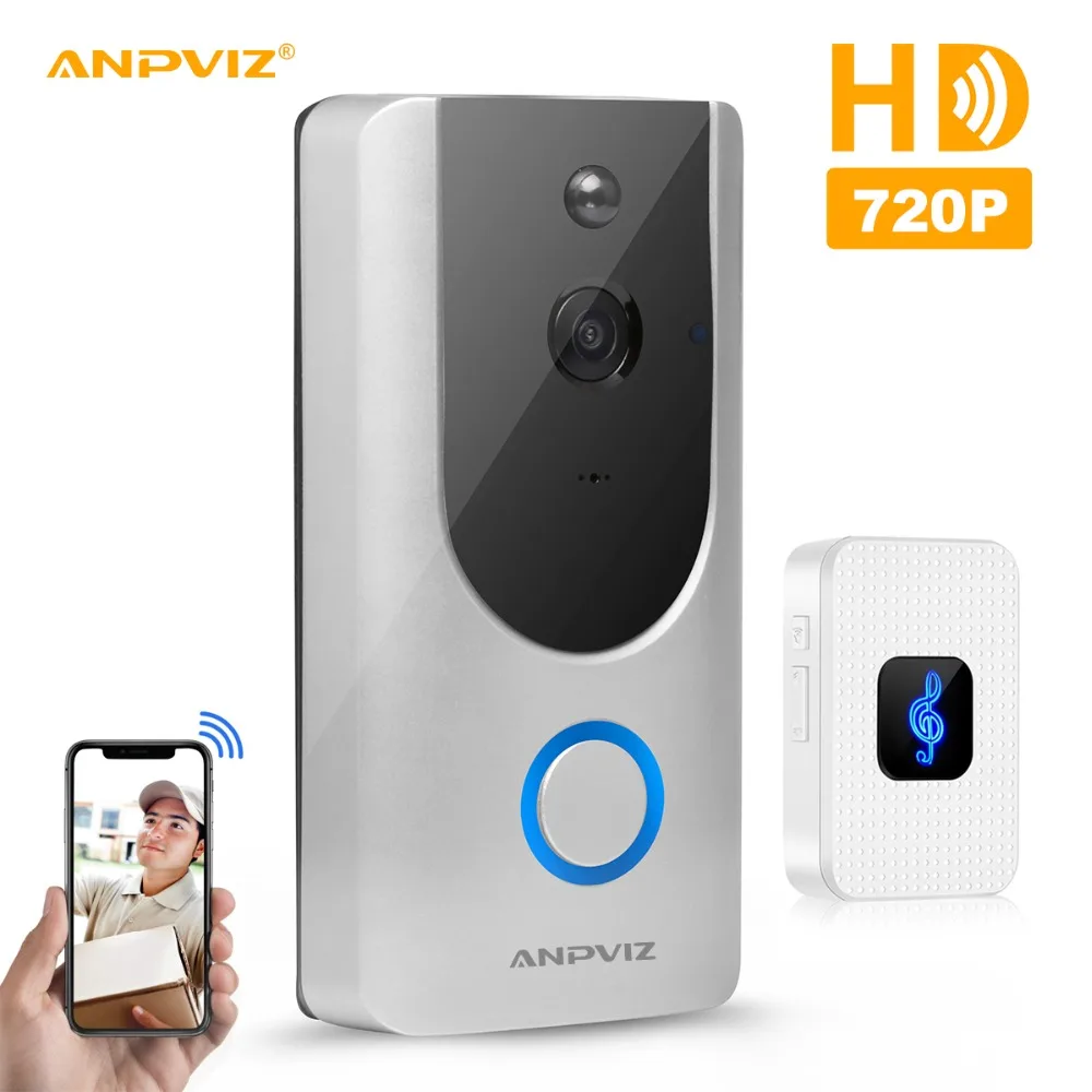 

Anpviz Video WIFI Doorbell IR 5M Wireless Door Bell Wi-Fi 720P Recording With SD Card Slot Indoor Use IOS Android APP Tose