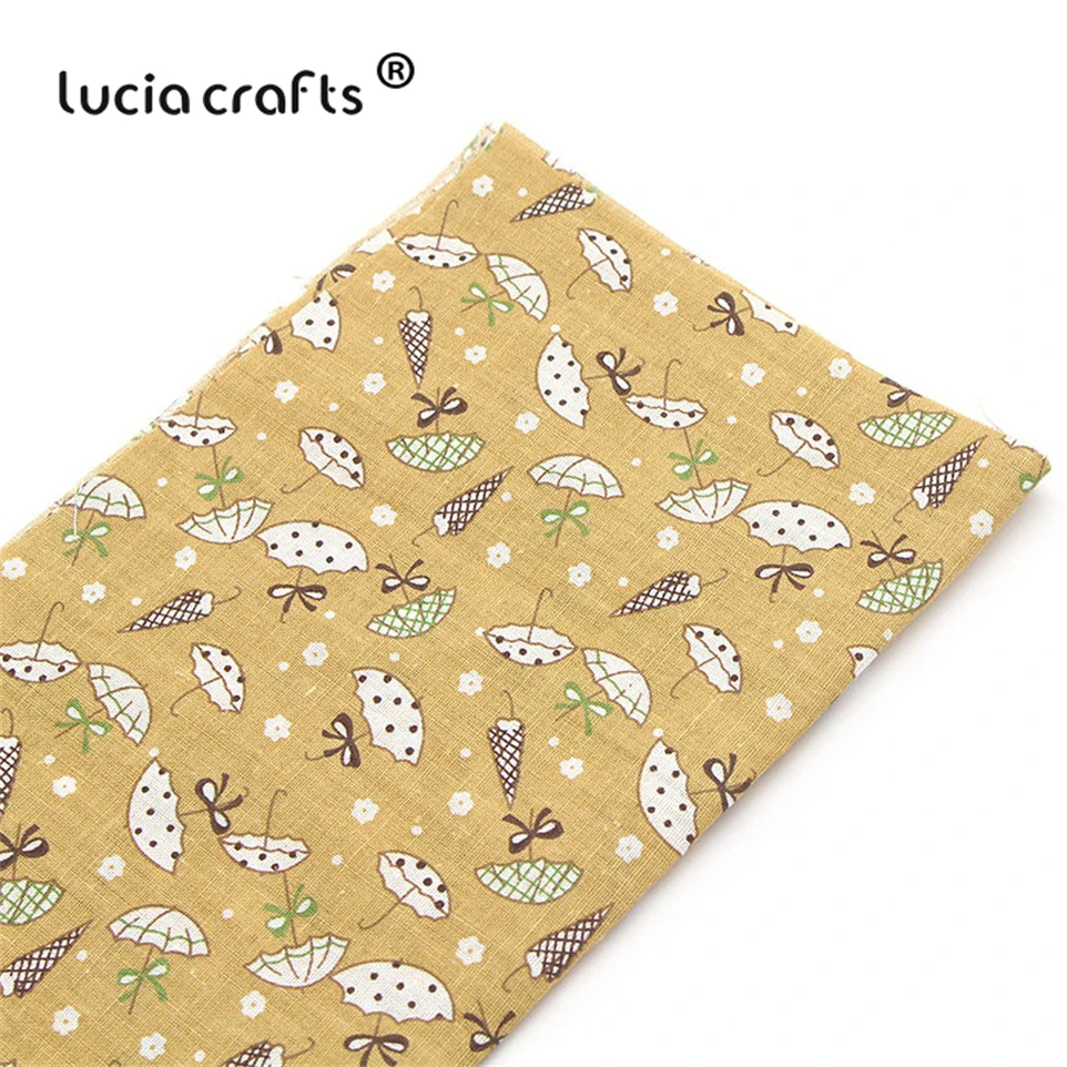 Lucia crafts, 7 шт./лот, 25*25 см, хлопковая ткань с принтом для рукоделия, куклы, ручная работа, шитье, Лоскутная Ткань, текстиль, ткань H0913