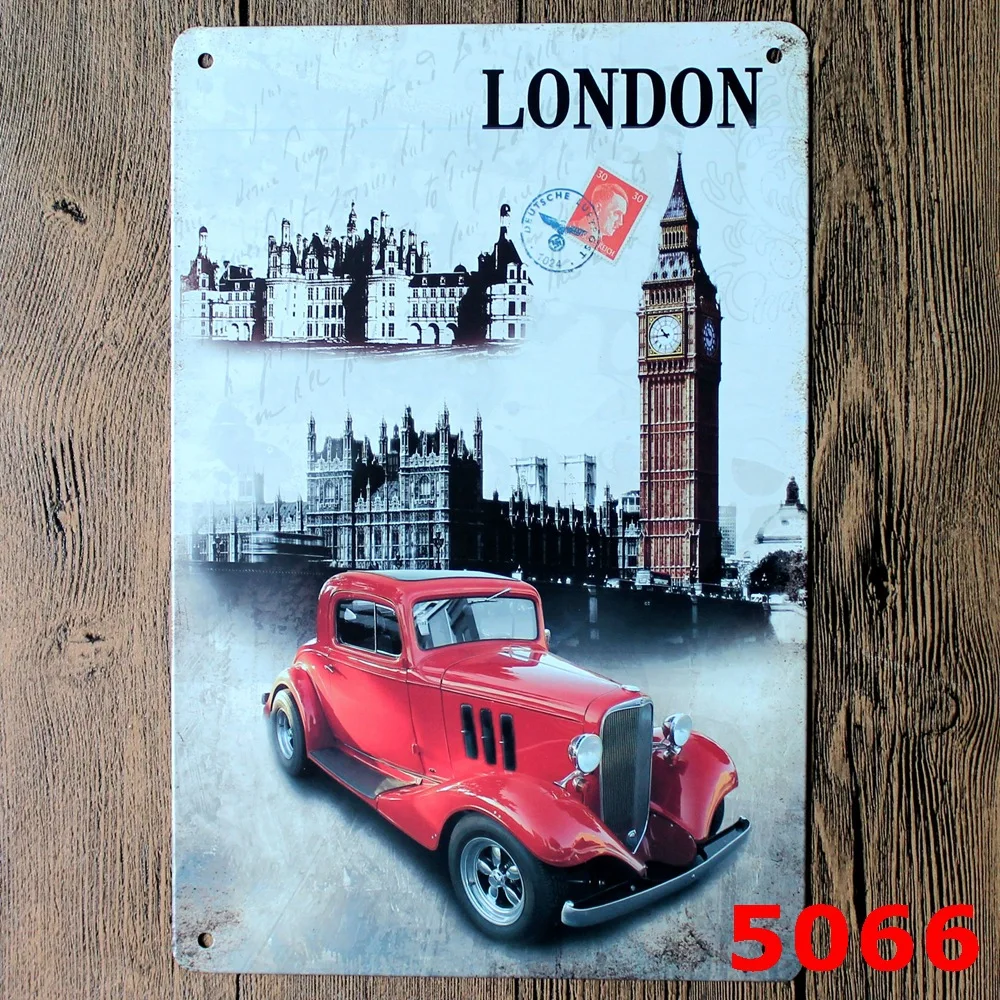 London Car Vintage Metal Tin Signs Retro Tin Plate Sign Wall ... London Car Vintage Metal Tin Signs Retro Tin Plate Sign Wall ...