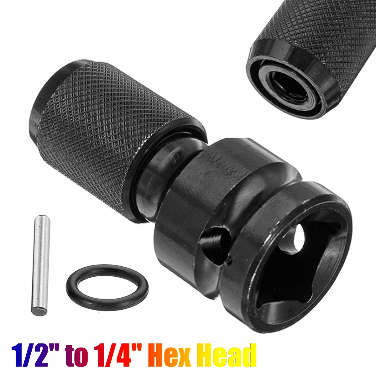 

1/2 Inch Square to 1/4 Inch Hex Female Telescopic Socket Adapter Drill Chuck Tungsten steel Converter Impact Driver