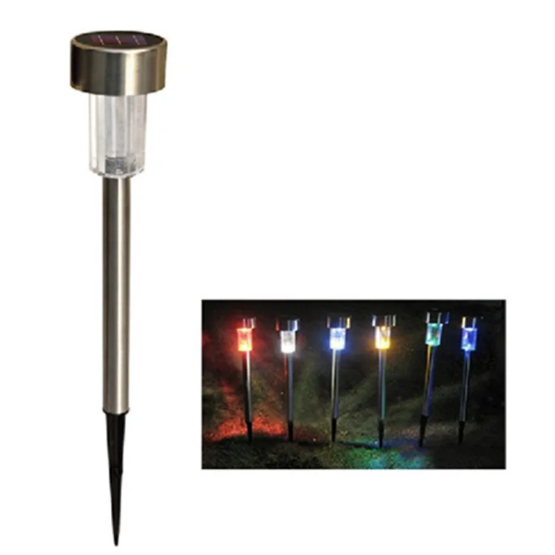 Stainless Steel LED Solar Lamp Light For Garden Decor Outdoor Waterproof IP65 Bollard Solar Stick Lights White colour red Light