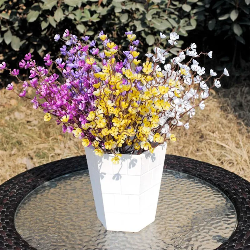 Artificial Silk Flowers Fake Plum Blossom Flowers for Home Garden