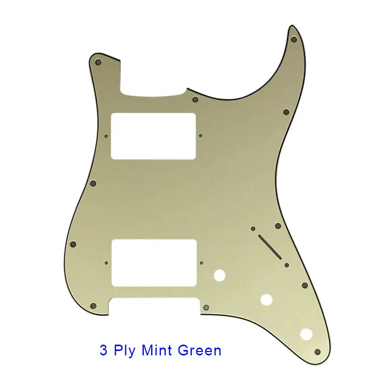 Pleroo гитарные аксессуары накладки с 11 винтами для fender standard ST HH гитара Stratocaster с PAF Humbucker многоцветный - Цвет: 3 ply Mint green