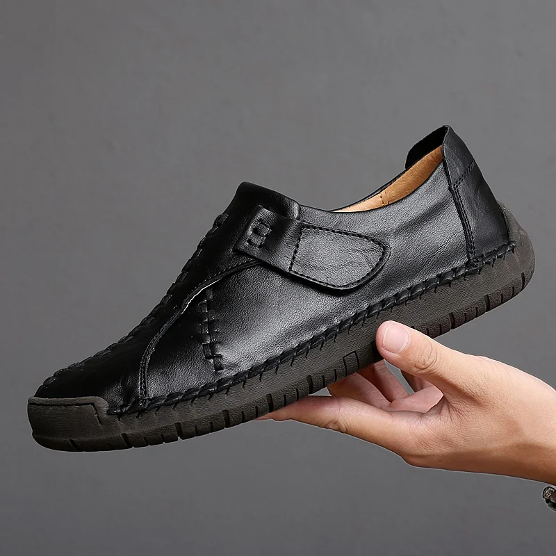 

Winter Men Shoes Leather Loafers Mens Moccasins Flats Low Men Shoes Slip On Men Casual Shoes Fashion High Top Big Size 2019 New