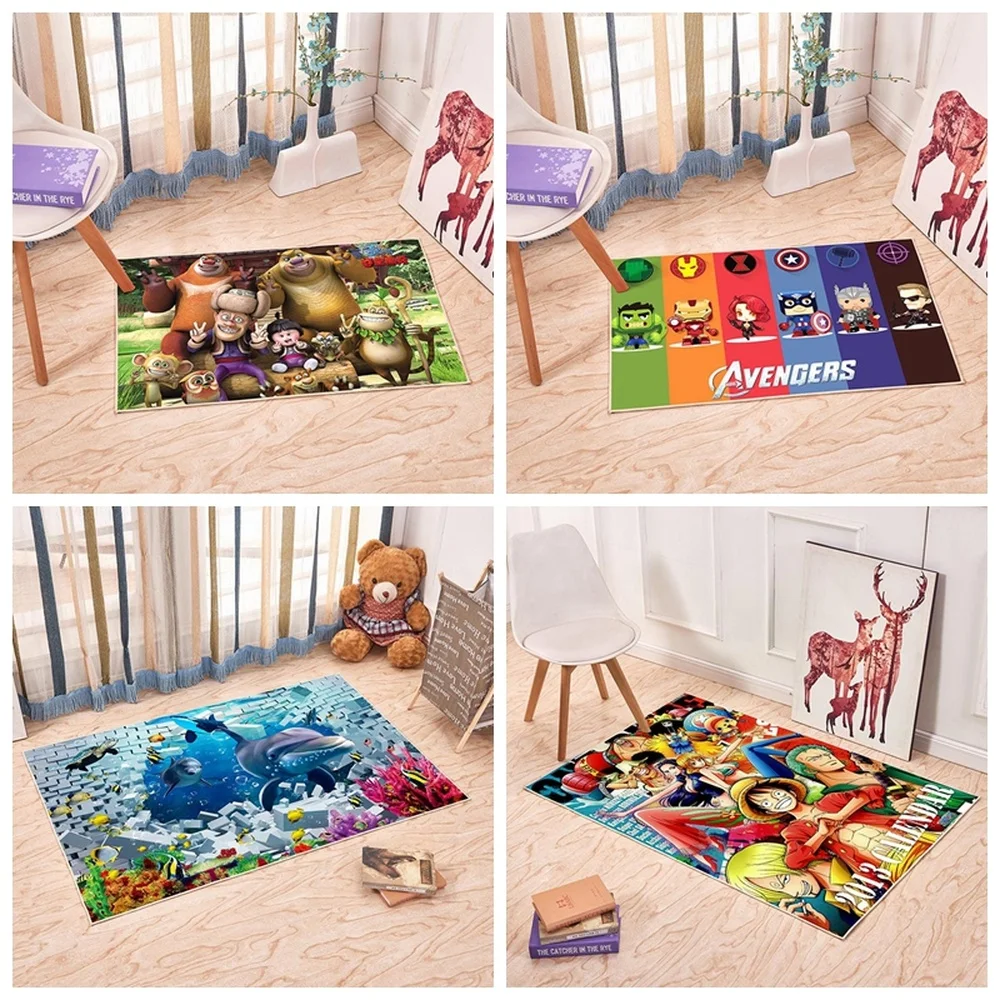

High quality 3D Printing Cartoon Anime Carpet Pad Bedside Blanket Doormat Outdoor Children's Room Home Floor Mat Anti-slip Rugs
