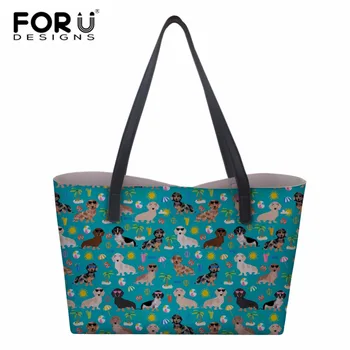 

FORUDESIGNS Dachshund Dog Women Handbag PU Leather High Quality FemaleTote Shoulder Bag Fashion Girl Crossbody Bag
