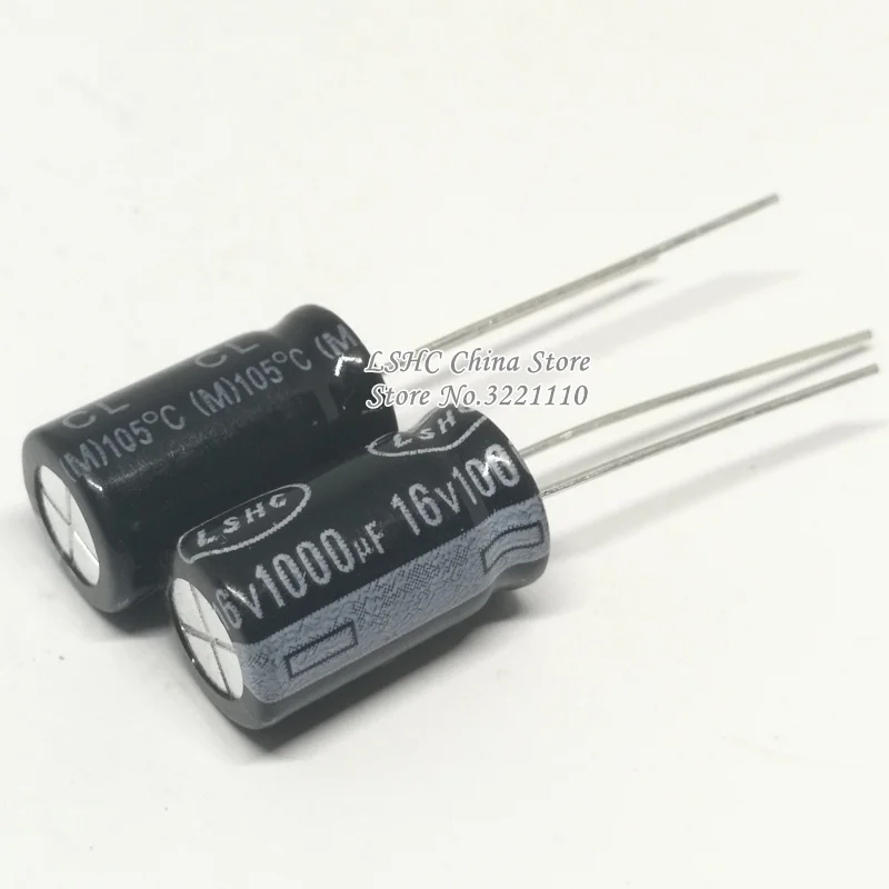 10pcs 1000UF 16V 10x16mm Aluminum Electrolytic Capacitor 16V 1000UF 10