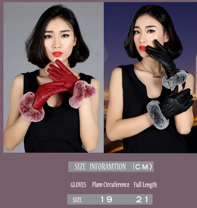 GLV808 The new winter font b gloves b font female touch high quality PU leather and