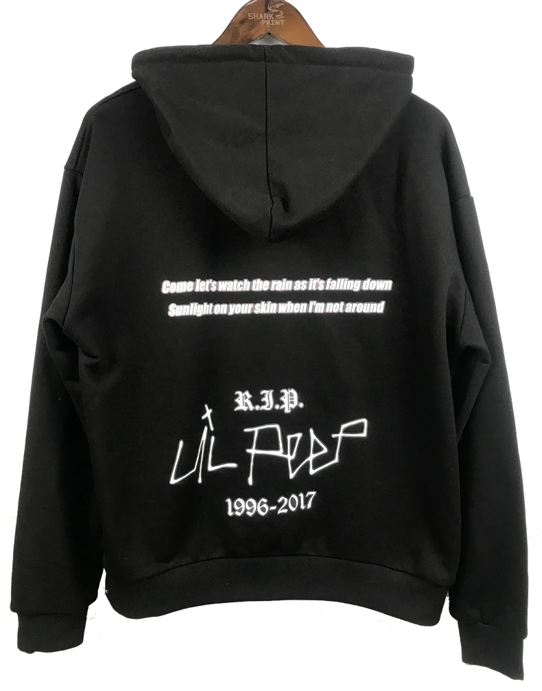 Shark Print 2 Lil Peep Hoodies Love Winter Men Sweatshirts Hooded Pullover Casual Men or Women Fashion Long Sleeve