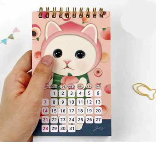 

Cute Cartoon Cat Fashion Korean Design Choo Choo Cat 2019 Calendar Mini Pad 9.8*21cm