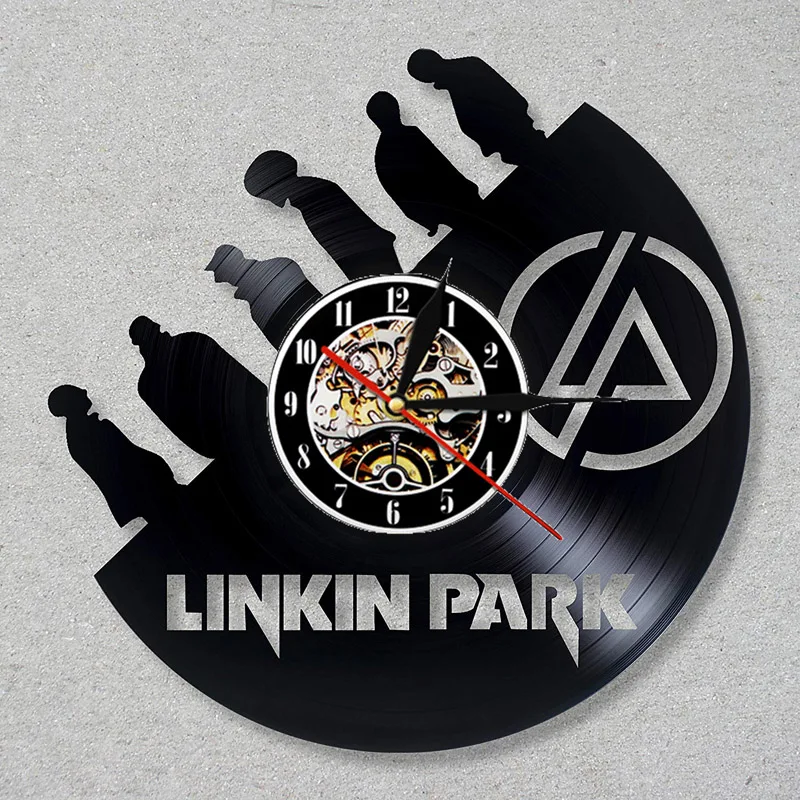 Linkin Park Виниловая пластинка настенные часы современный дизайн музыкальная тема рок-группа 3D Декоративные часы из винила настенные часы домашний декор 12" - Цвет: 8