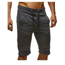 Zogaa мужские шорты для фитнеса бодибилдинга Модные Повседневные тренировки брендовые шорты для спортзала Твердые дышащии эластичные для талии модные повседневные шорты