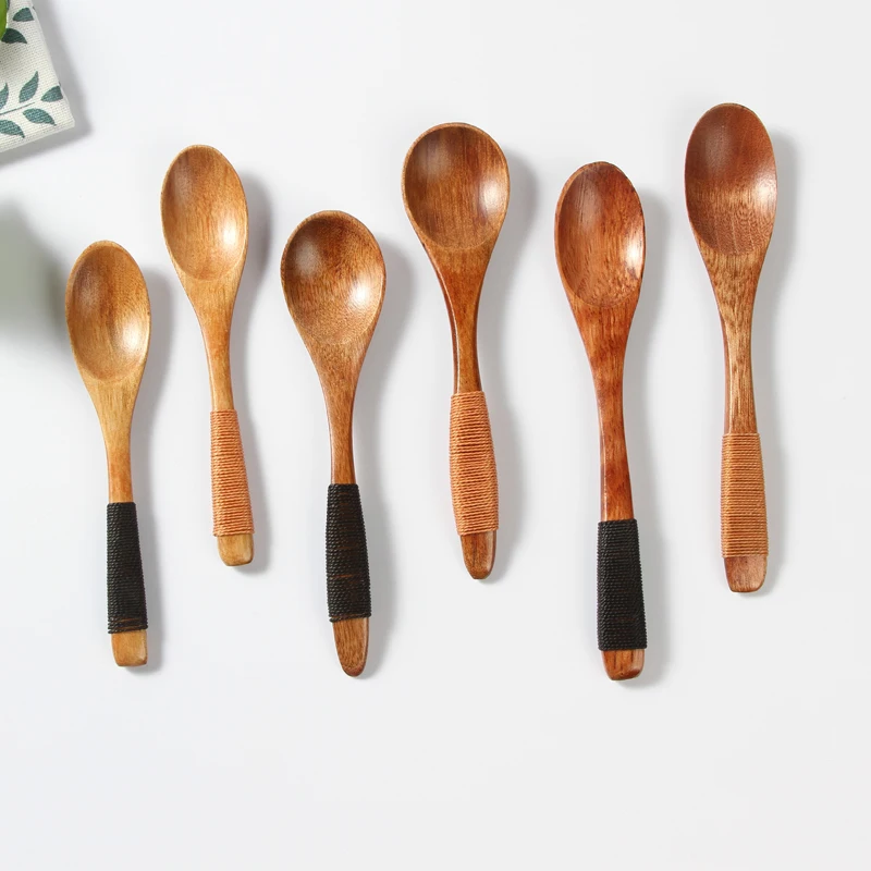 4pcs/Set High Quality Natural Wood Spoon Kitchen Accessories Eco